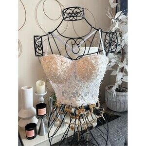 Windsor Ivory White Beaded Bustier Size M